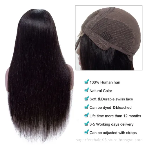 Wholesale Price Brazilian 4x4 Straight Lace Closure Wig Lace Front Human Hair Wigs Pre-Plucked With Baby Hair Closure Wig